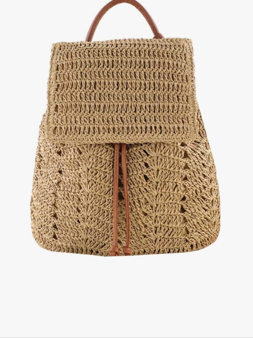 Woven Straw Backpack - Natural